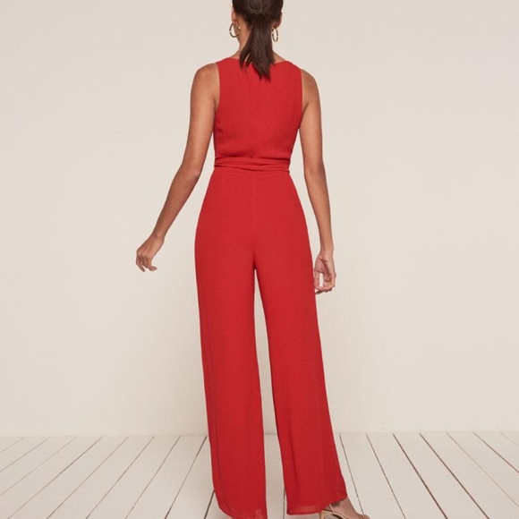 reformation red jumpsuit